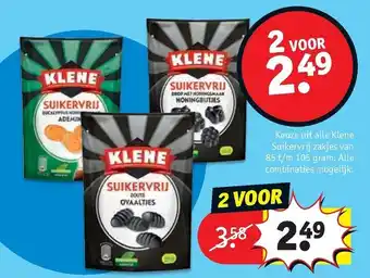 Kruidvat Klene suikervrij 2st aanbieding