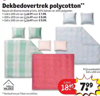 Kruidvat Villa Volance Dekbedovertrek polycotton 140*200 cm aanbieding