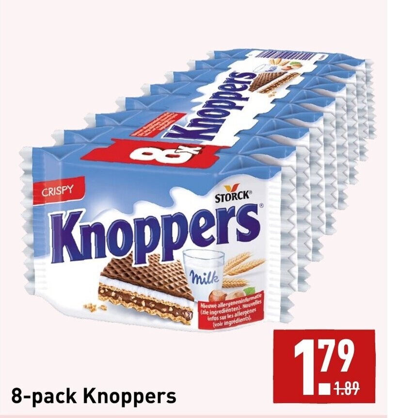 8pack Knoppers aanbieding bij ALDI