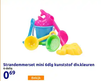 Action Strandemmerset mini 6dlg kunststof aanbieding