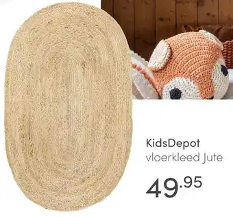 Baby & Tiener KidsDepot vloerkleed Jute aanbieding