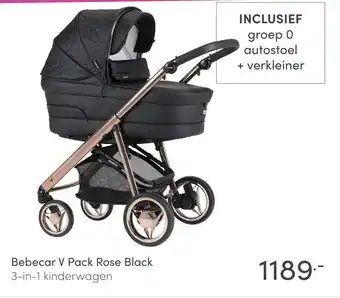 Baby & Tiener Bebecar V Pack Rose Black 3-in-1 kinderwagen aanbieding