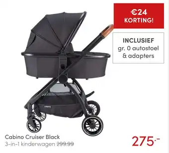 Baby & Tiener Cabino Cruiser Black 3-in-1 kinderwagen aanbieding