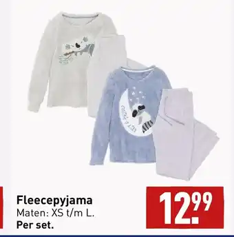 ALDI Fleecepyjama XS t/m L aanbieding