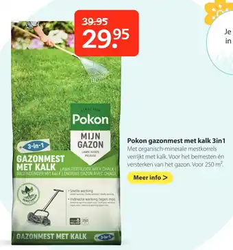 Boerenbond Pokon gazonmest met kalk 3in1 aanbieding