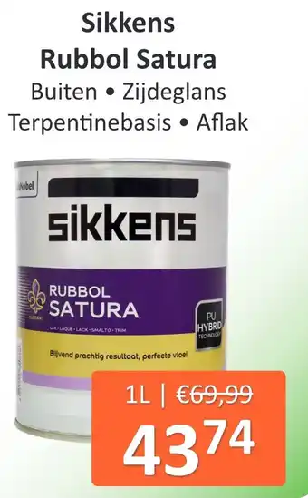 De Verfzaak Sikkens Rubbol Satura aanbieding