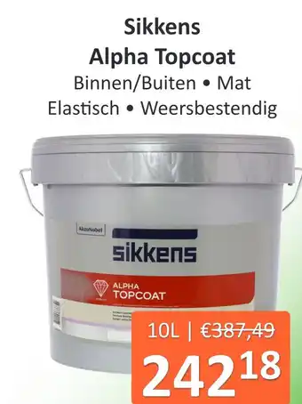 De Verfzaak Sikkens Alpha Topcoat aanbieding