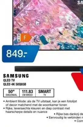 Electroworld Samsung qled tv qled 4k 50065b aanbieding