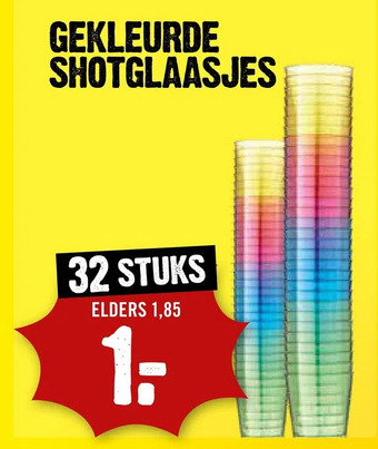 Dirck 3 Gekleurde shotglaasjes aanbieding