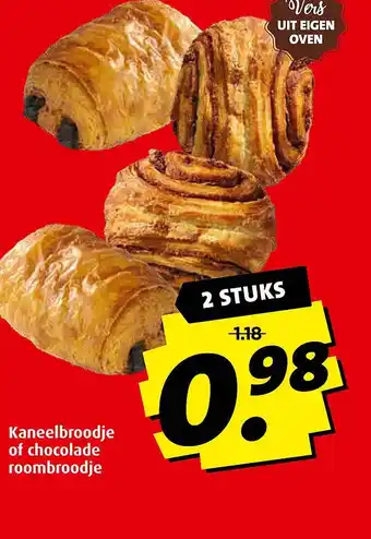 Boni Kaneelbroodje of chocolade roombroodje aanbieding