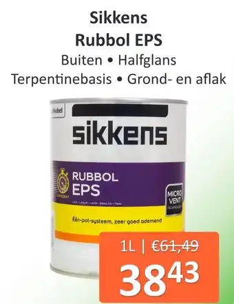 De Verfzaak Sikkens Rubbol EPS aanbieding