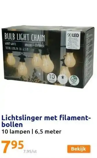 Action Lichtslinger met filament-bollen aanbieding