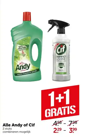 Coop Alle Andy of Cif aanbieding