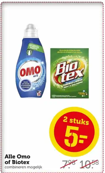 Coop Alle Omo of Biotex aanbieding