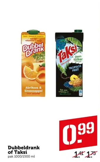 Coop Dubbeldrank of Taksi aanbieding