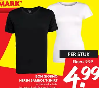 Dekamarkt BON GIORNO HEREN BAMBOE T-SHIRT aanbieding