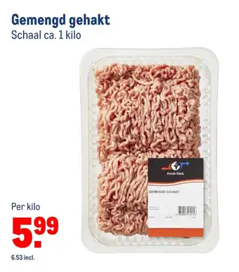 Makro Gemengd gehakt schaal ca. 1 kilo aanbieding