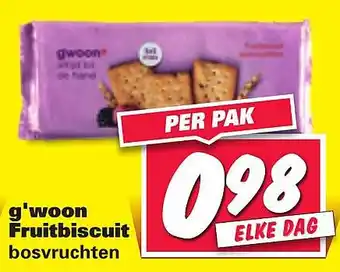 Nettorama g'woon Fruitbiscuit bosvruchten aanbieding