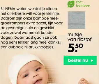 HEMA mutsje van ribstof aanbieding