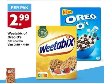 Hoogvliet Weetabix of oreo o's aanbieding