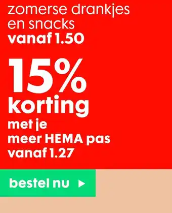 HEMA zomerse drankjes en snacks aanbieding