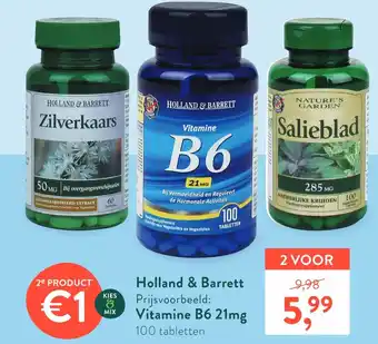 Holland & Barrett Vitamine B6 21mg 100 tabletten aanbieding