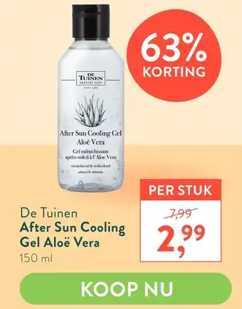 Holland & Barrett De Tuinen After Sun Cooling Gel Aloë Vera 150 ml aanbieding