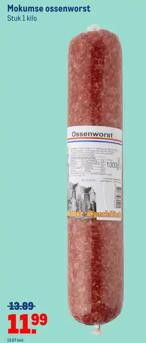 Makro Mokumse ossenworst aanbieding