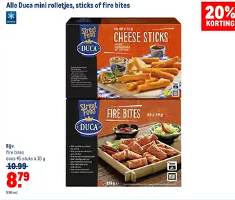 Makro Alle duca mini rolletjes, sticks of fire bites aanbieding