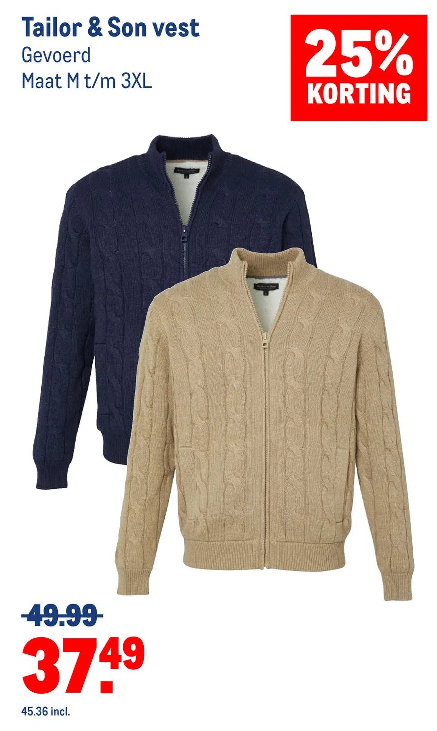 Tailor & son vest aanbieding bij Makro