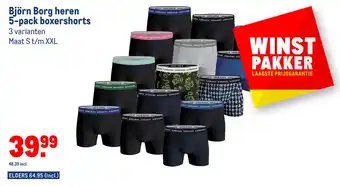 Makro Björn borg heren 5-pack boxershorts aanbieding