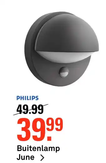 Karwei Philips Buitenlamp June aanbieding