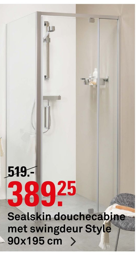 Sealskin douchecabine met swingdeur Style aanbieding bij Karwei