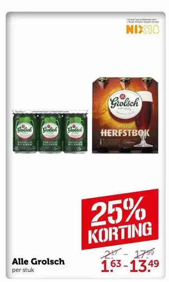 CoopCompact Alle grolsch aanbieding