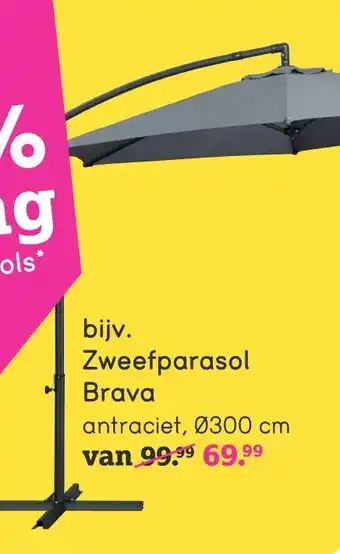 Leen Bakker Zweefparasol Brava aanbieding