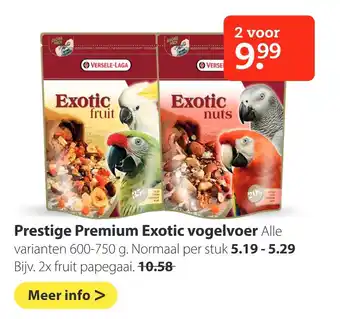 Pets Place Prestige Premium Exotic vogelvoer aanbieding