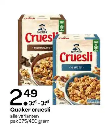 Spar Quaker cruesli aanbieding