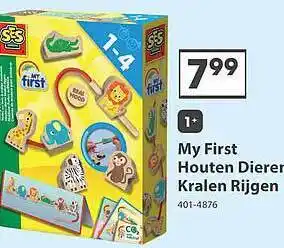 Top1Toys My first houten dieren kralen rijgen aanbieding