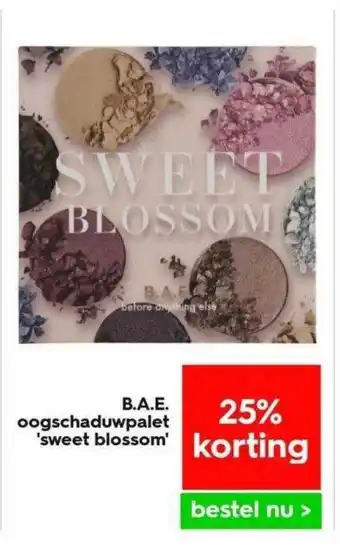 HEMA B.a.e. oogschaduwpalet 'sweet blossom' 25% korting aanbieding