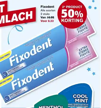 Hoogvliet Fixodent 2 stuks aanbieding