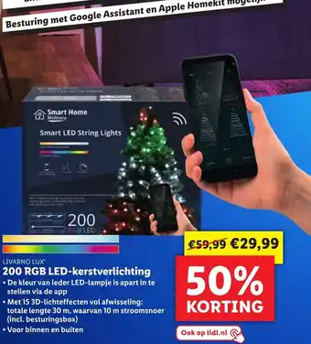 Lidl Livarno lux 200GRB LED-kerstverlichting aanbieding