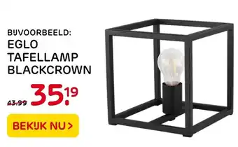 Praxis Eglo Tafellamp Blackcrown aanbieding