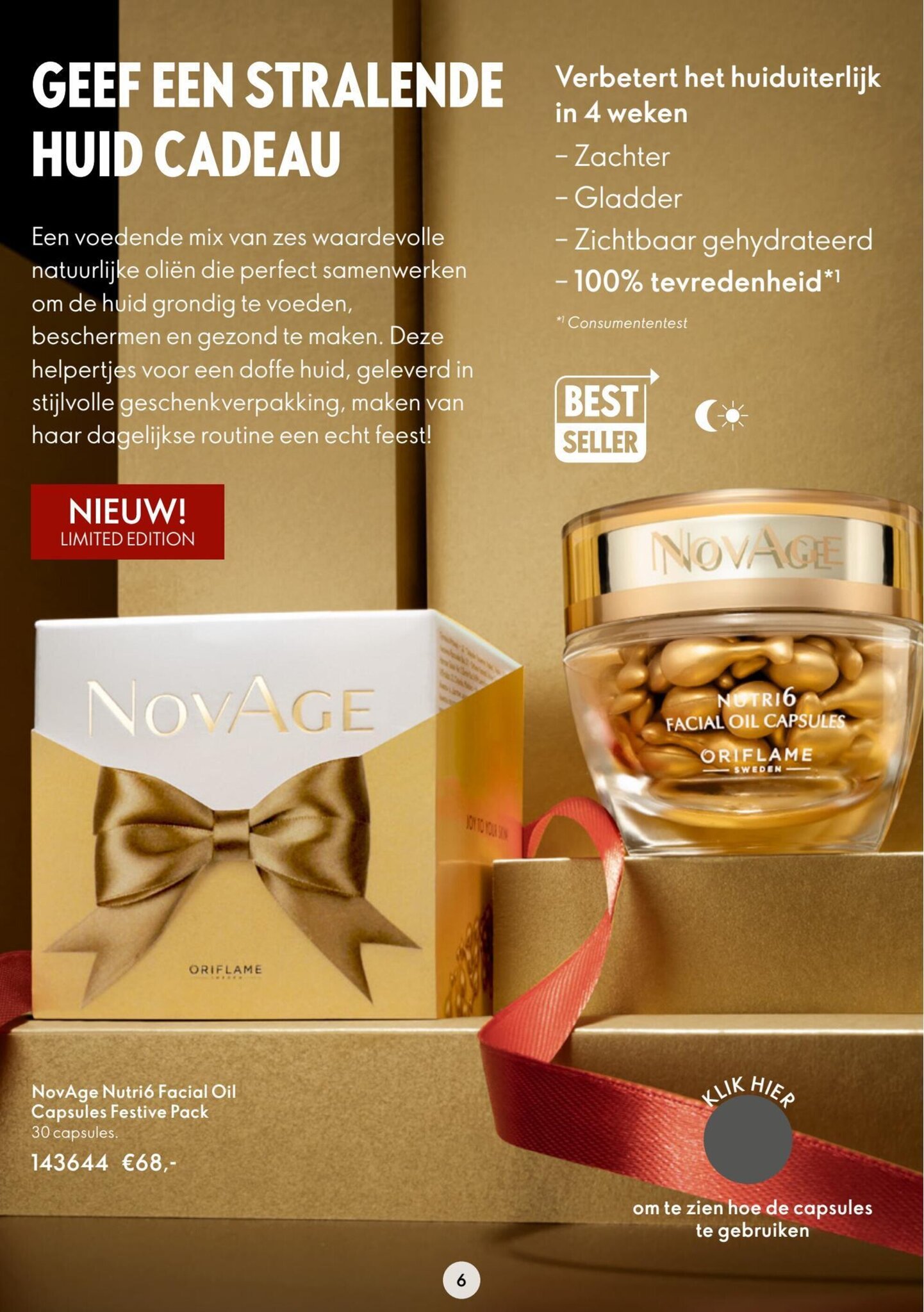 NovAge Nutri6 Facial Oil Capsules Festive Pack 30 capsules aanbieding