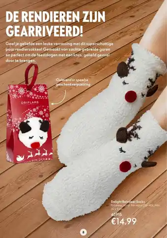 Oriflame Delight Reindeer Socks 30 x 9 cm aanbieding