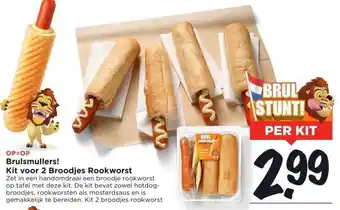 Vomar Voordeelmarkt Brulsmullers! kit voor 2 broodjes rookworst aanbieding