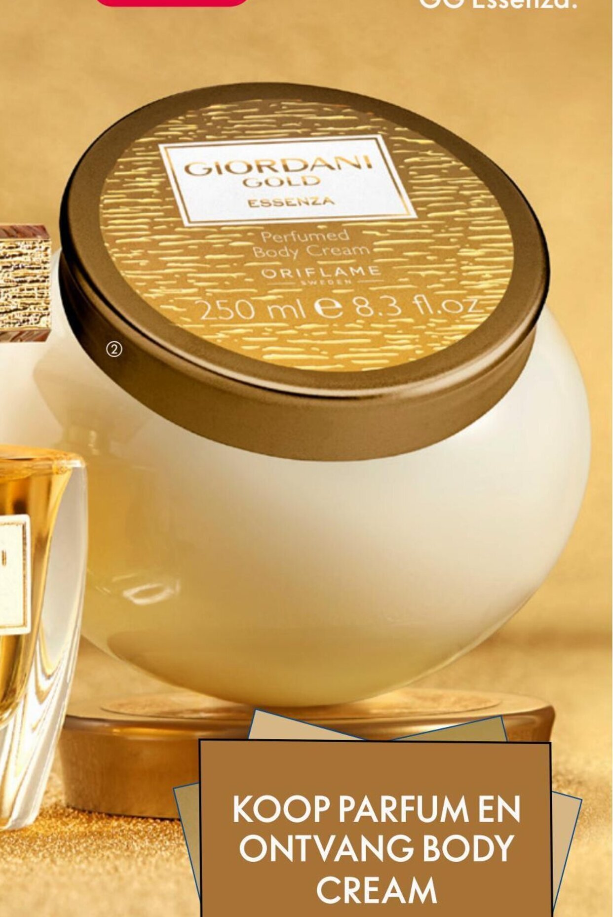 Giordani Gold Essenza Perfumed Body Cream250 ml aanbieding bij Oriflame