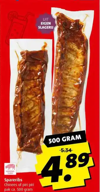 Boni Spareribs chinees of piri piri 500 gram aanbieding