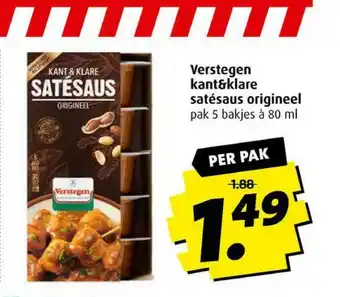 Boni Verstegen kant&klare satésaus origineel aanbieding