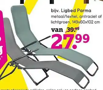 Leen Bakker Ligbed parma 149x60x102 cm aanbieding