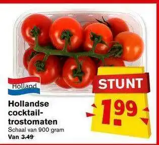 Hoogvliet Hollandse cocktailtrostomaten 900 gram aanbieding